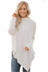 Sexy White Soft Faux Poncho High Neck Sweater